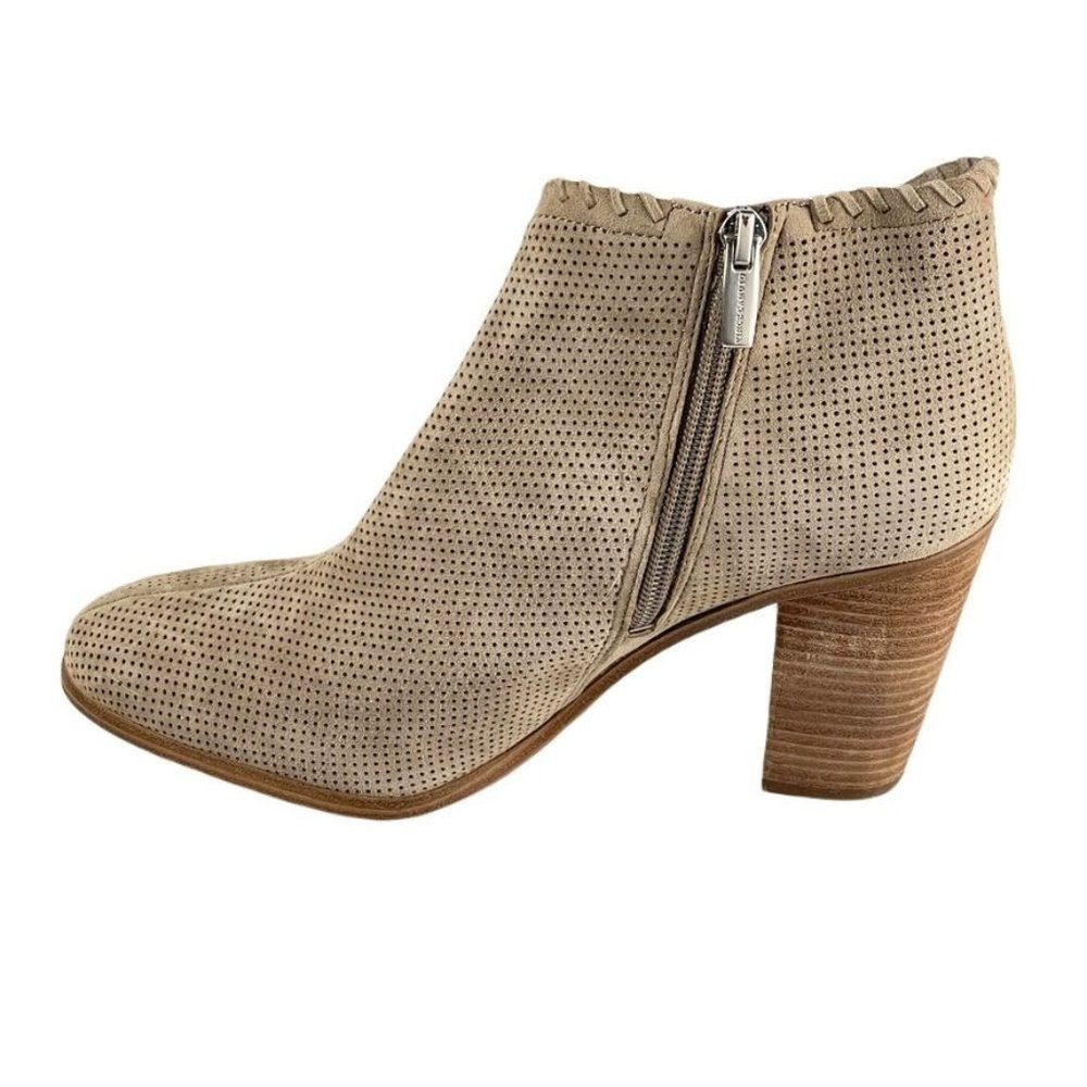 VINCE CAMUTO CHERNLEE Bootie Women Sz Eu 40 US 9M Beige Cut Out Sides Perforated - Picture 8 of 14